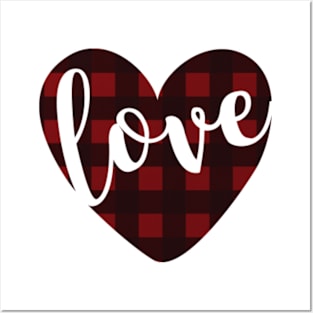 Buffalo Plaid Love Heart © GraphicLoveShop Posters and Art